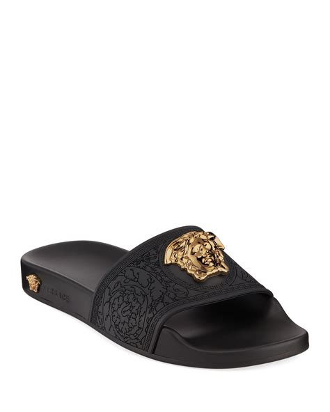 versace palazzo slide on sandals|Versace palazzo slides.